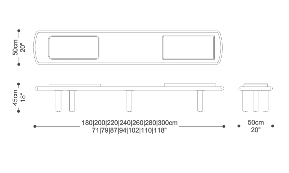Image of the main dimensions of the product